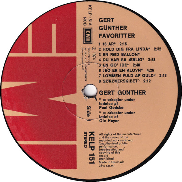 Gert Günther : Gert Günther Favoritter (LP, Comp)