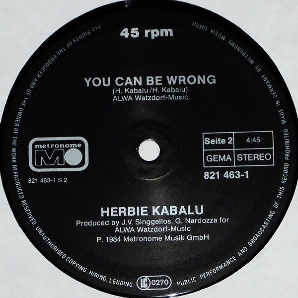 Herbie Kabalu : Voulez-Vous Danser Avec Moi? (12", Maxi)