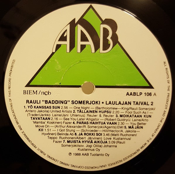 Rauli Badding Somerjoki : Laulajan Taival 2 (2xLP, Comp)