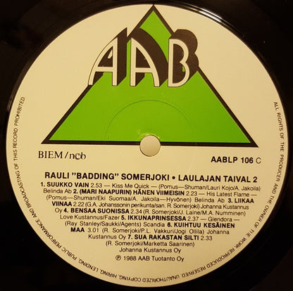 Rauli Badding Somerjoki : Laulajan Taival 2 (2xLP, Comp)