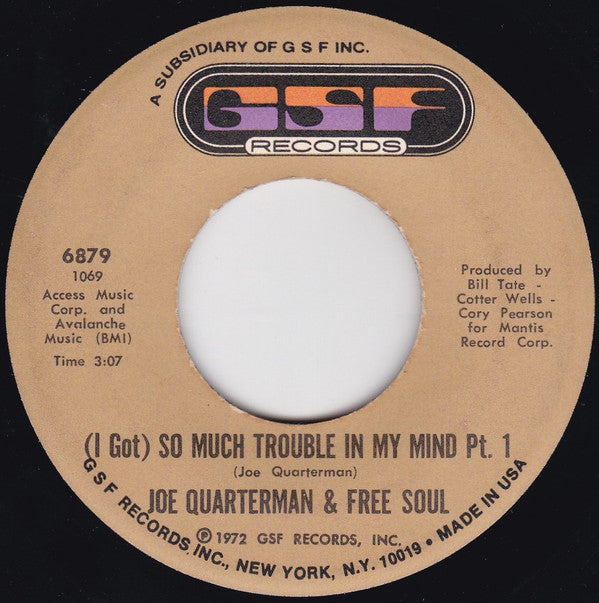 Sir Joe Quarterman & Free Soul : (I Got) So Much Trouble In My Mind (7")