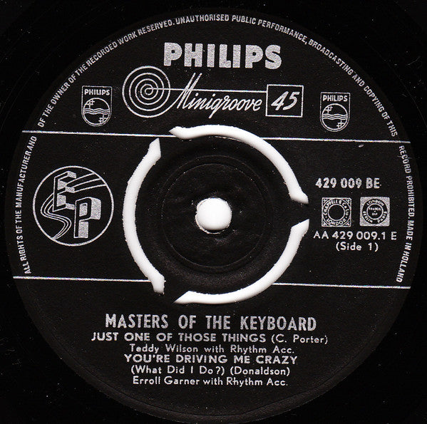 Various : Masters Of The Keyboard (7", EP, Comp)