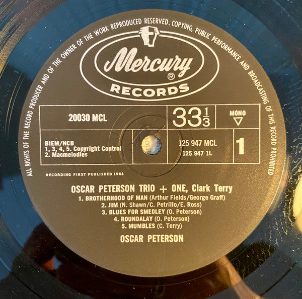 The Oscar Peterson Trio And Clark Terry : Oscar Peterson Trio + One (LP, Album, Mono)