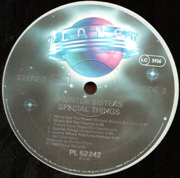 Pointer Sisters : Special Things (LP, Album)