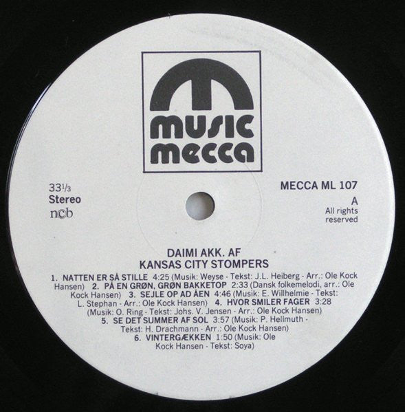 Daimi Akkompagneret af Kansas City Stompers : Det Er Dansk Det Er Daimi & Kansas (LP, Album)