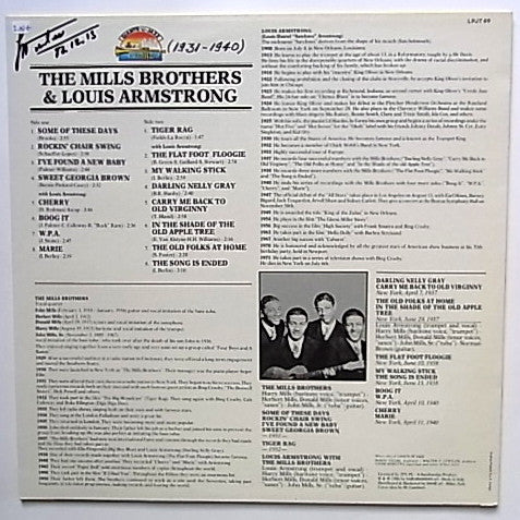 The Mills Brothers & Louis Armstrong : The Mills Brothers & Louis Armstrong (LP, Comp)