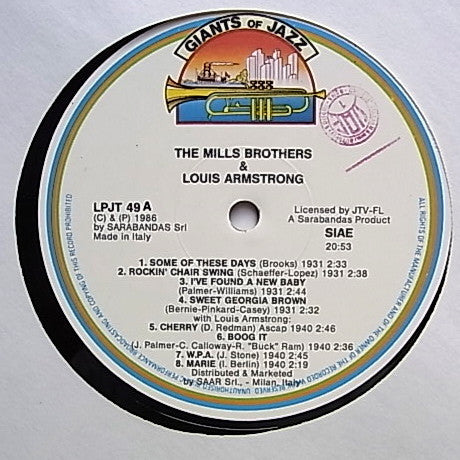 The Mills Brothers & Louis Armstrong : The Mills Brothers & Louis Armstrong (LP, Comp)