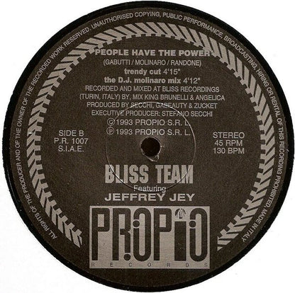 Bliss Team Featuring Jeffrey Jey : People Have The Power (12")