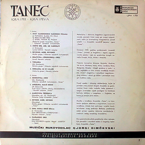 Tanec : Tanec (Igra I Pee = Igra I Peva) (LP, Album)