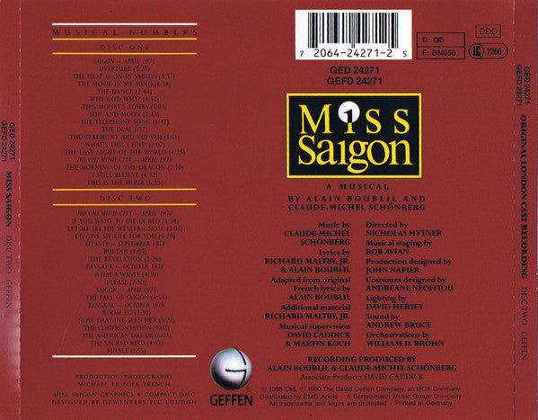 Alain Boublil & Claude-Michel Schönberg : Miss Saigon (2xCD, Album)