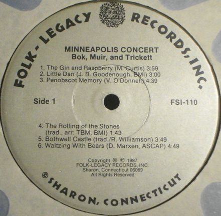 Gordon Bok, Ann Mayo Muir, Ed Trickett : Minneapolis Concert (LP, Album)