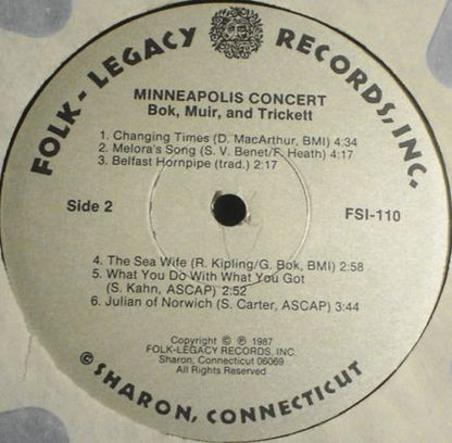 Gordon Bok, Ann Mayo Muir, Ed Trickett : Minneapolis Concert (LP, Album)