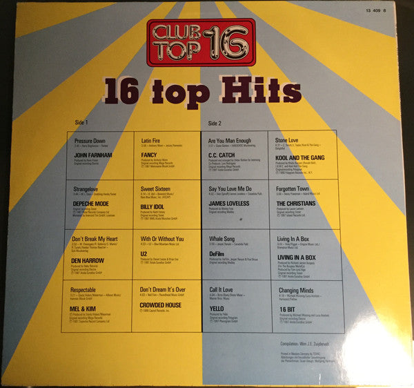 Various : Club Top 16 - Juli/August 87 (LP, Comp)