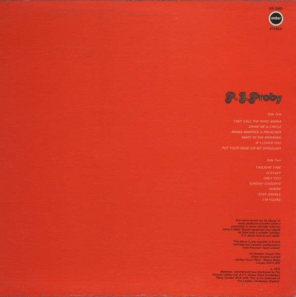 P.J. Proby : I'm Yours (LP, Album)