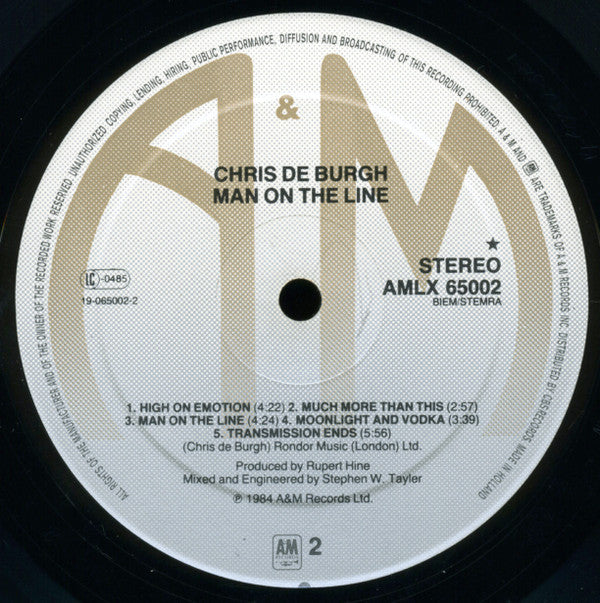 Chris de Burgh : Man On The Line (LP, Album, Club)