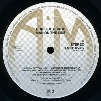 Chris de Burgh : Man On The Line (LP, Album, Club)