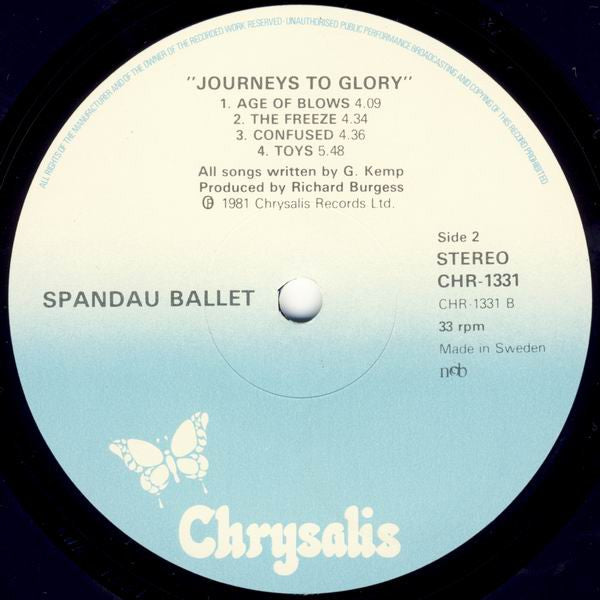 Spandau Ballet : Journeys To Glory (LP, Album)