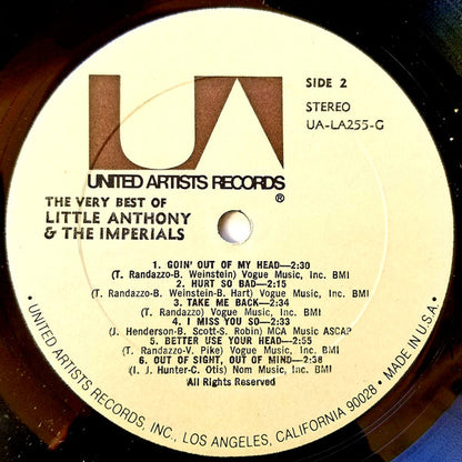 Little Anthony & The Imperials : The Very Best Of Little Anthony & The Imperials (LP, Comp, Mono, All)