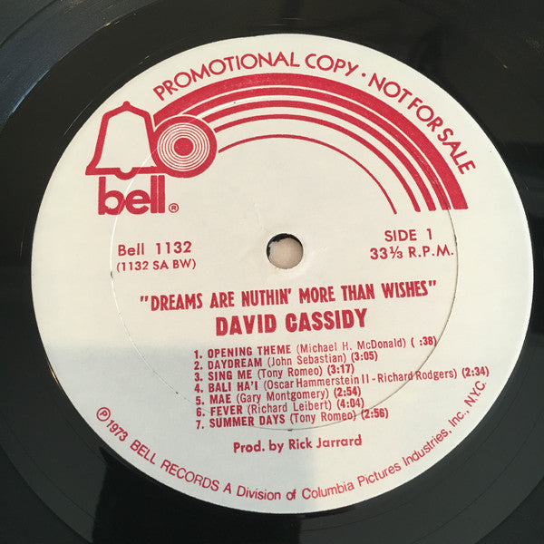 David Cassidy : Dreams Are Nuthin' More Than Wishes... (LP, Album, Promo, Gat)