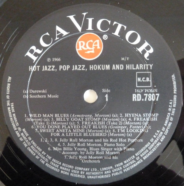 Jelly Roll Morton : Hot Jazz, Pop Jazz, Hokum And Hilarity (LP, Comp, Mono)