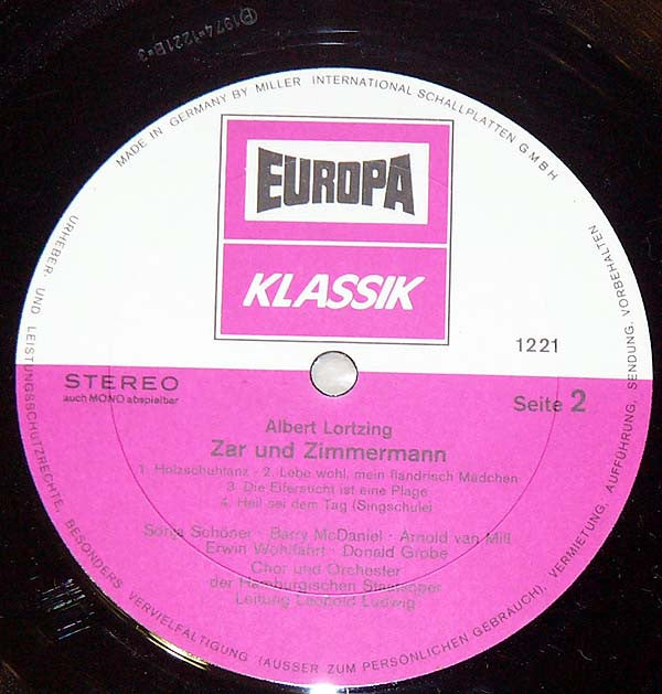 Albert Lortzing : Zar & Zimmermann (LP)