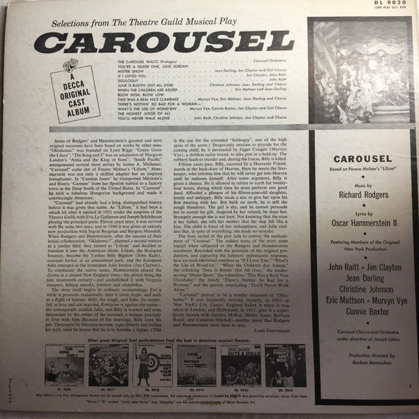 "Carousel" Original Broadway Cast : Carousel (LP, Album, Mono, RE)