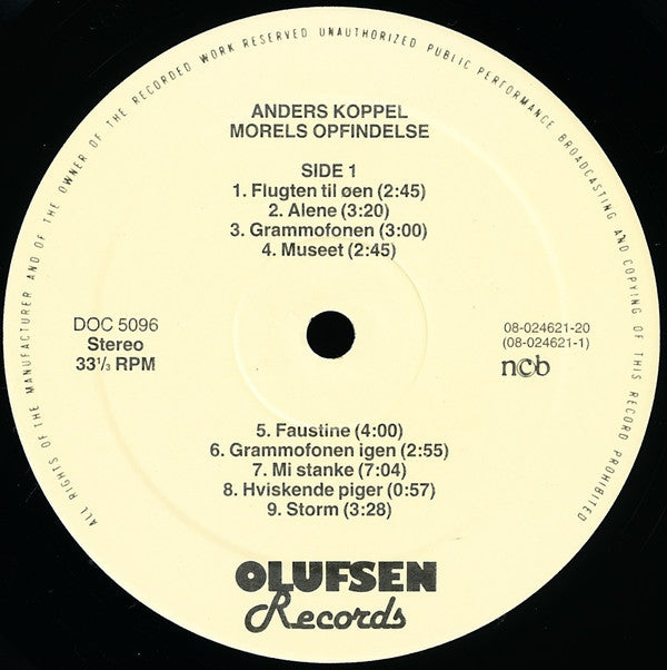 Anders Koppel : Morels Opfindelse (LP, Album)