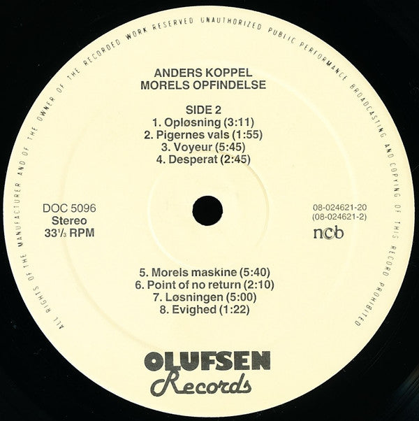 Anders Koppel : Morels Opfindelse (LP, Album)