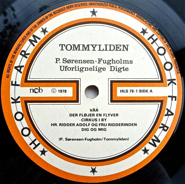 Tommyliden : P. Sørensen-Fugholms Uforlignelige Digte (LP, Album)