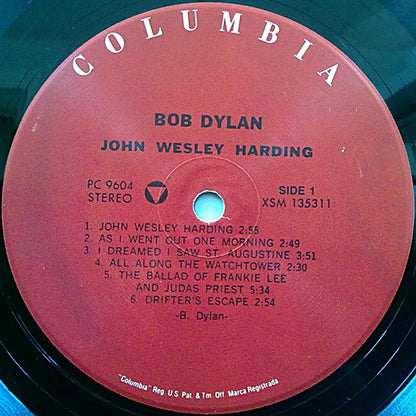 Bob Dylan : John Wesley Harding (LP, Album, RP, 180)