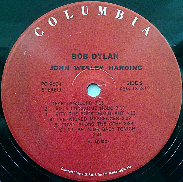 Bob Dylan : John Wesley Harding (LP, Album, RP, 180)