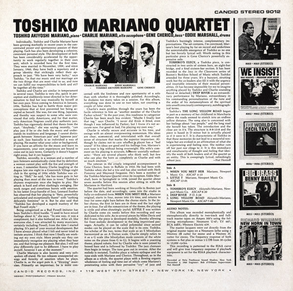 Toshiko Mariano Quartet : Toshiko Mariano Quartet (LP, Album, RE)