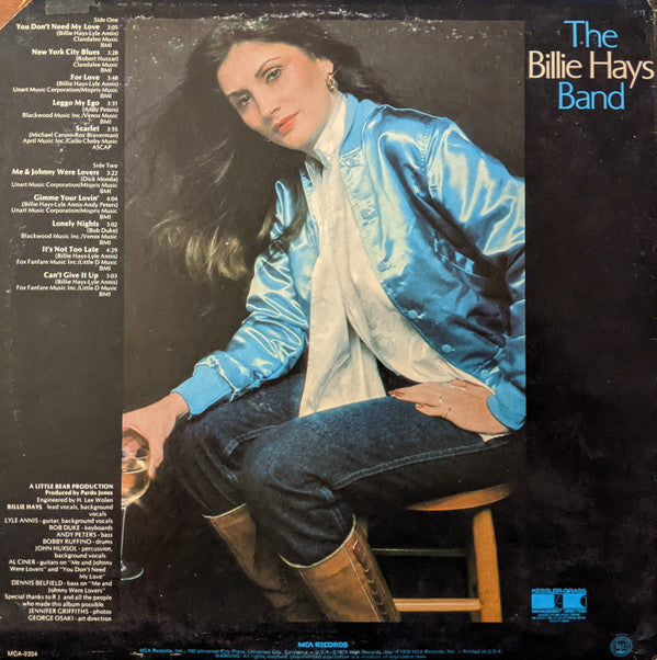 The Billie Hays Band : The Billie Hays Band (LP, Album)