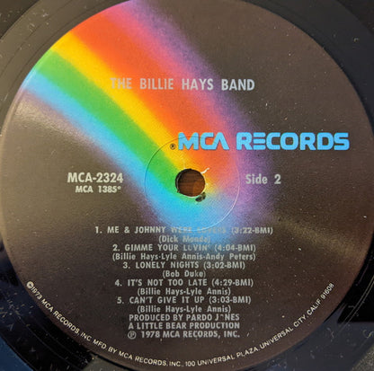 The Billie Hays Band : The Billie Hays Band (LP, Album)