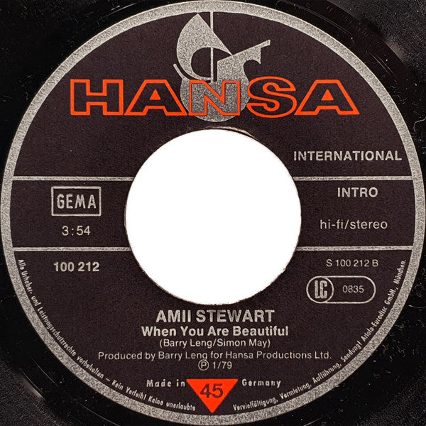 Amii Stewart : Knock On Wood (7", Single, Sec)