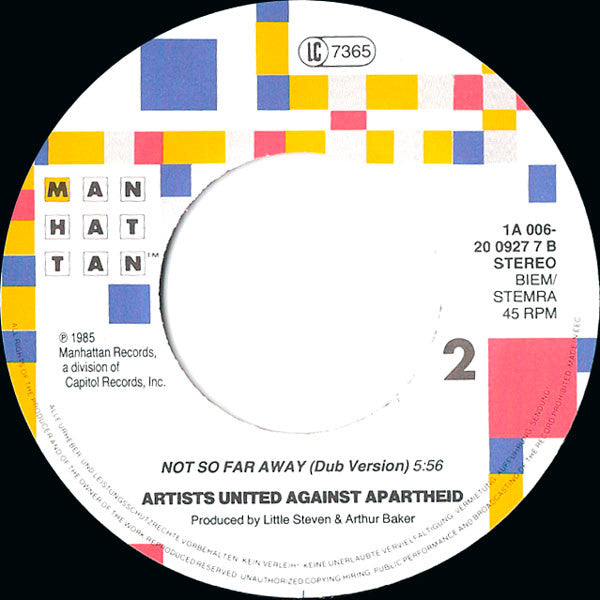 Artists United Against Apartheid : Sun City (7", Single)