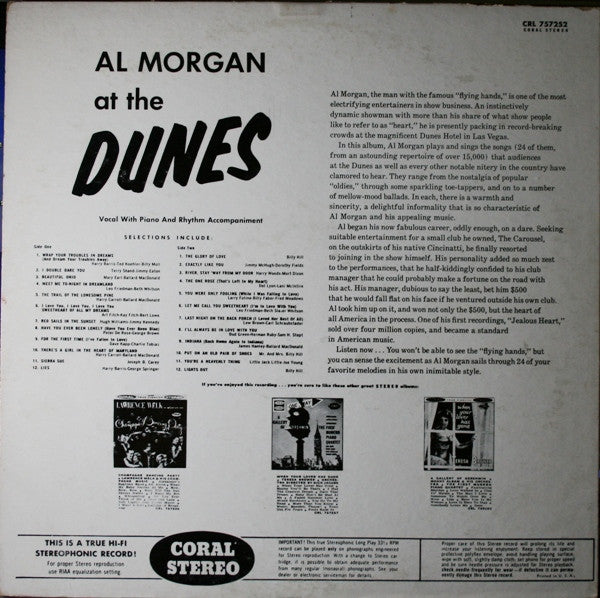 Al Morgan (3) : Al Morgan At The Dunes (LP, Album)