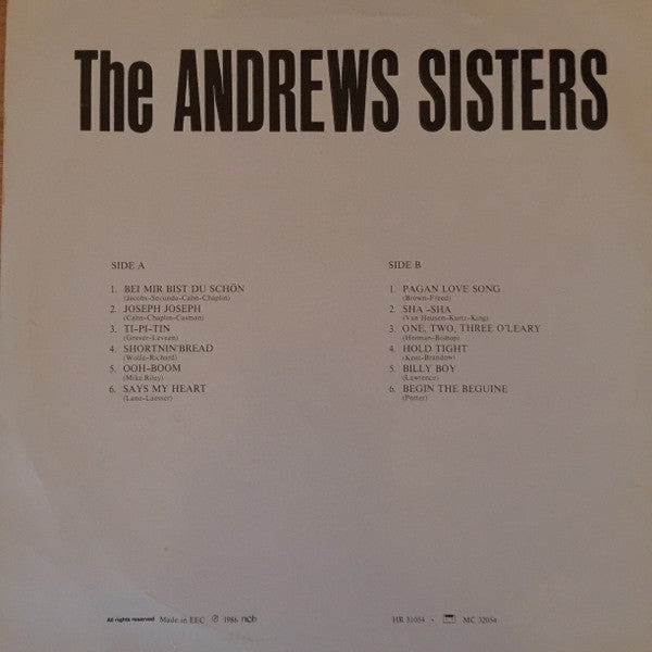 The Andrews Sisters : Bei Mir Bist Du Schön (LP, Comp)