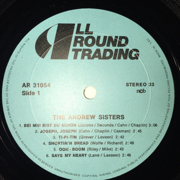 The Andrews Sisters : Bei Mir Bist Du Schön (LP, Comp)