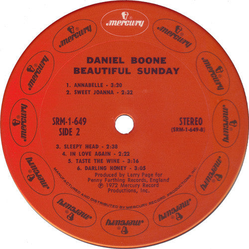 Daniel Boone : Beautiful Sunday (LP, Album)