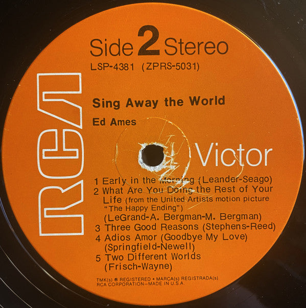 Ed Ames : Sing Away The World (LP, Album)