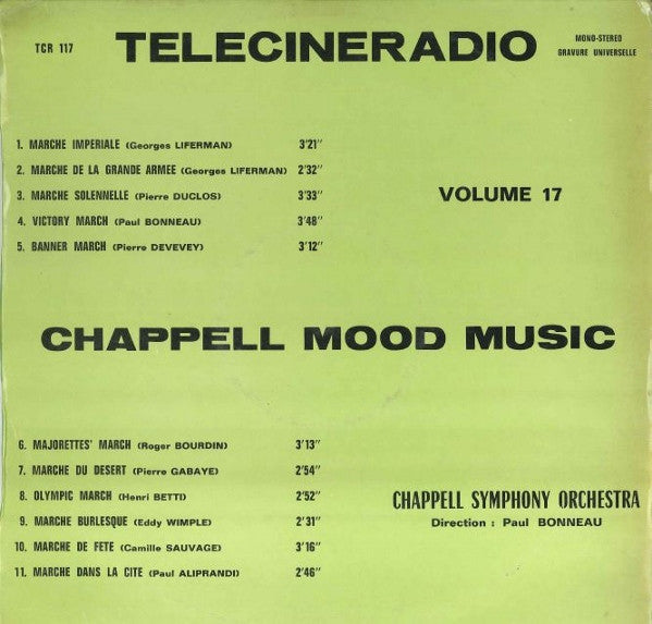 Paul Bonneau & Chappell Symphony Orchestra : Telecineradio Volume 17 (LP)