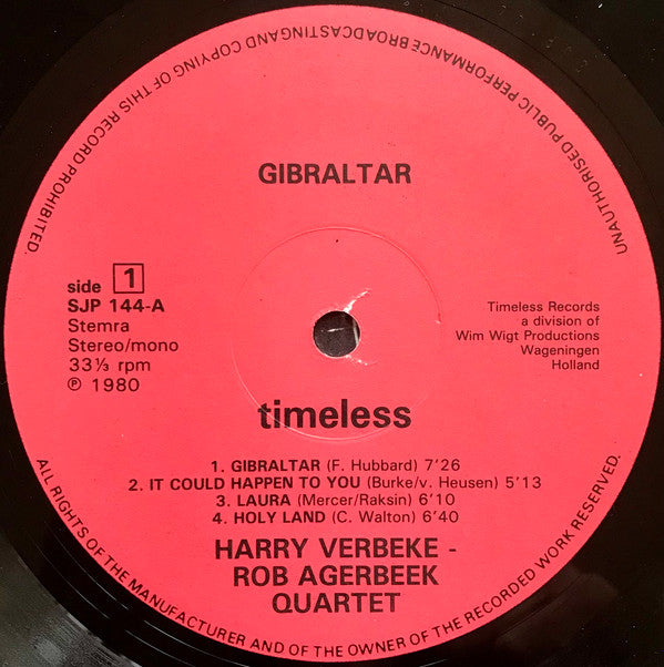 Harry Verbeke / Rob Agerbeek Quartet : Gibraltar (LP, Album)