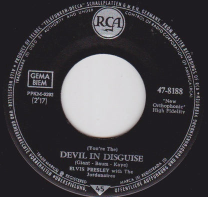 Elvis Presley : (You're The) Devil In Disguise (7", Single, Mono)