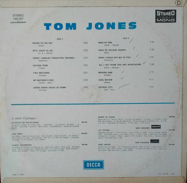 Tom Jones : Green, Green Grass Of Home (LP)