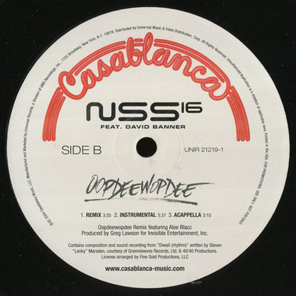 NSS16 Feat. David Banner : Oopdeewopdee (12", Single, Promo)