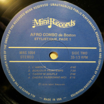 Afro Combo De Boston : Afro-Combo De Boston (LP, Album)