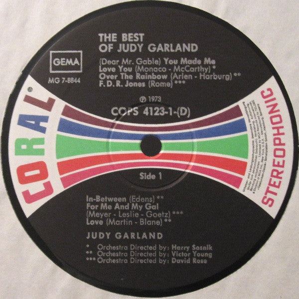 Judy Garland : The Best Of Judy Garland (2xLP, Comp)