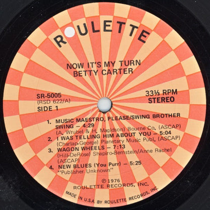 Betty Carter : Now It's My Turn (LP, Album)