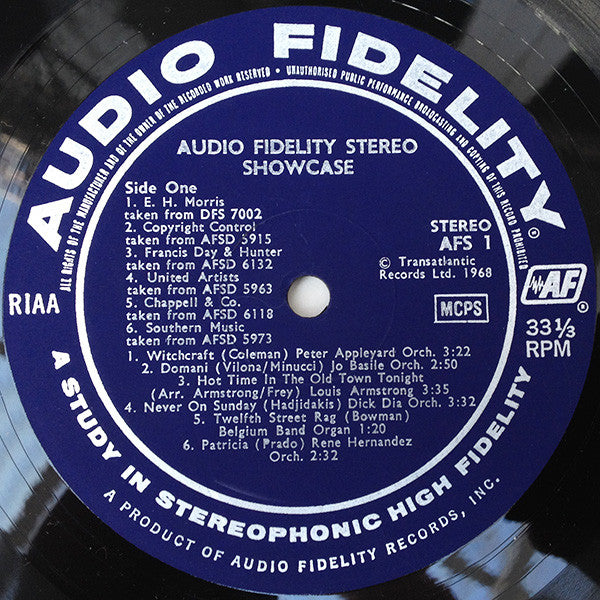 Various : Audio Fidelity Stereo Showcase (LP, Comp, Ltd)